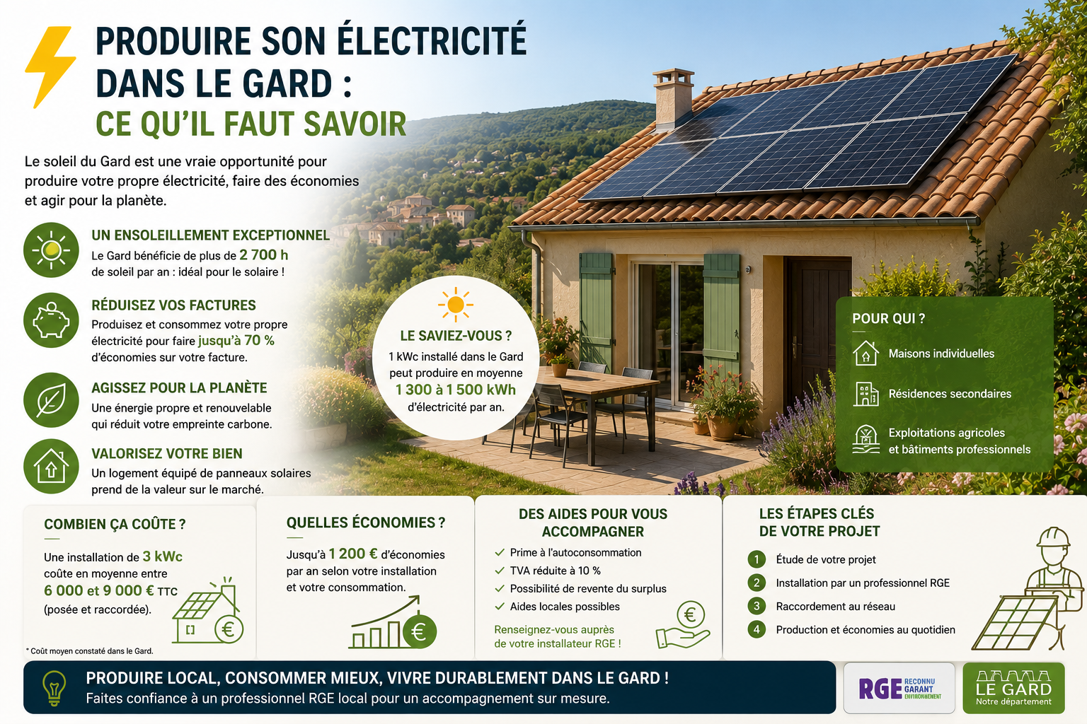 ⚡ Produire son électricité dans le Gard : ce qu’il faut savoir