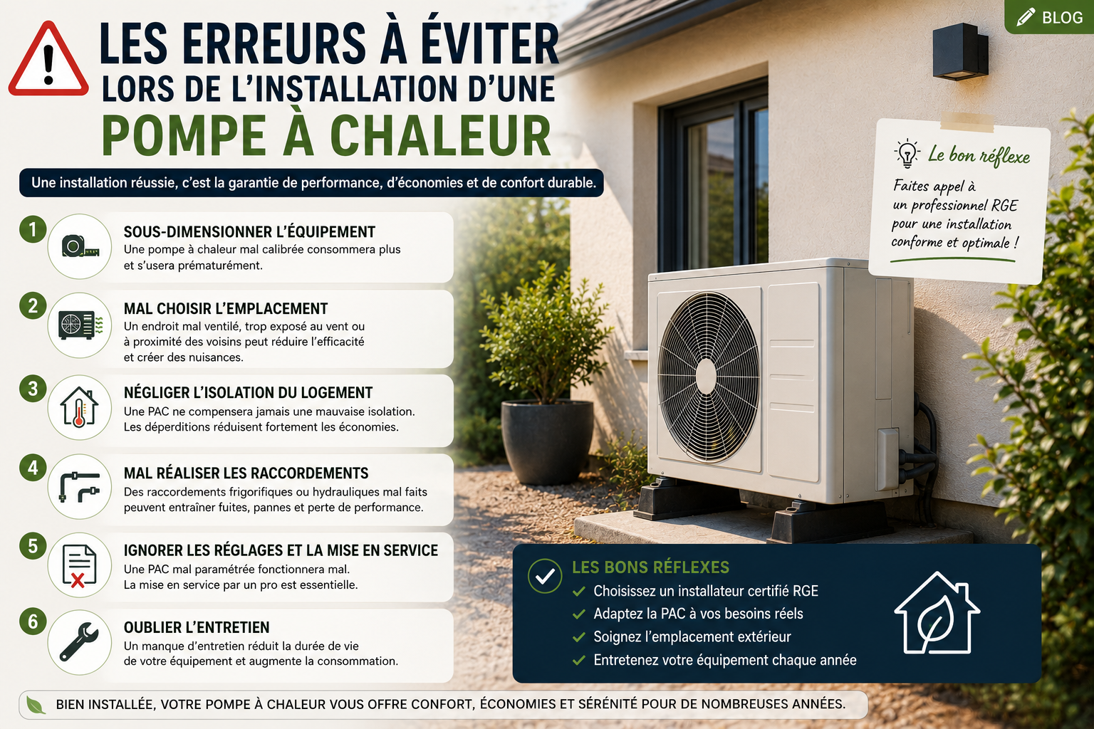 ⚠️ Les erreurs à éviter lors de l’installation d’une pompe à chaleur